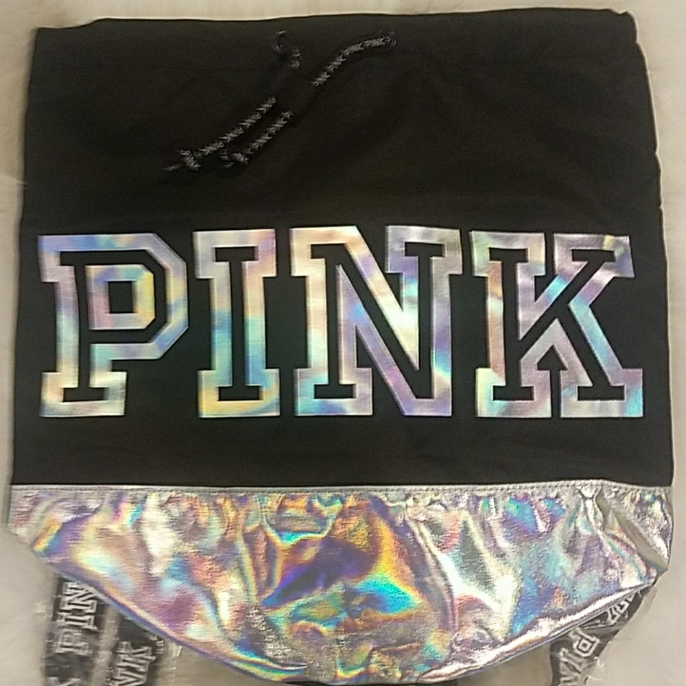 Victoria's Secret PINK Metallic Drawstring Bag